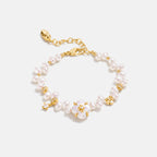 Lucky Clover Pearl Charm Bracelet