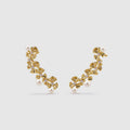 Gold Ginkgo Leaves Pearl Earrings