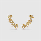 Gold Ginkgo Leaves Pearl Earrings