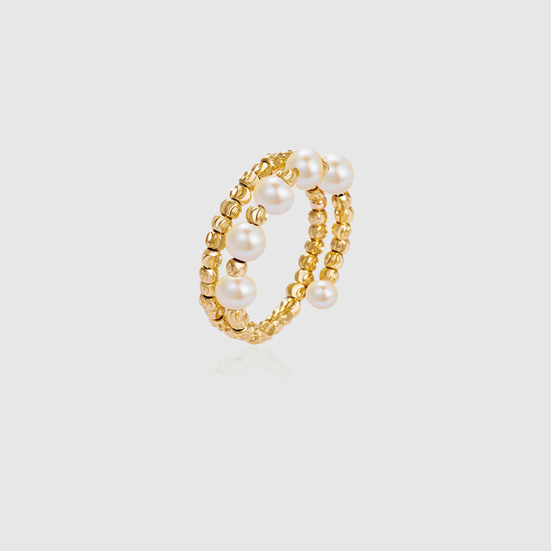 Gold Hoop Pearl Ring
