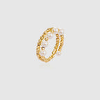 Gold Hoop Pearl Ring