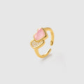 Blush Heart Rose Quartz Open Ring