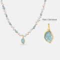 Raw Aquamarine Pearl Necklace