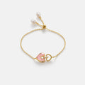 Blush Heart Rose Quartz Adjustable Bracelet