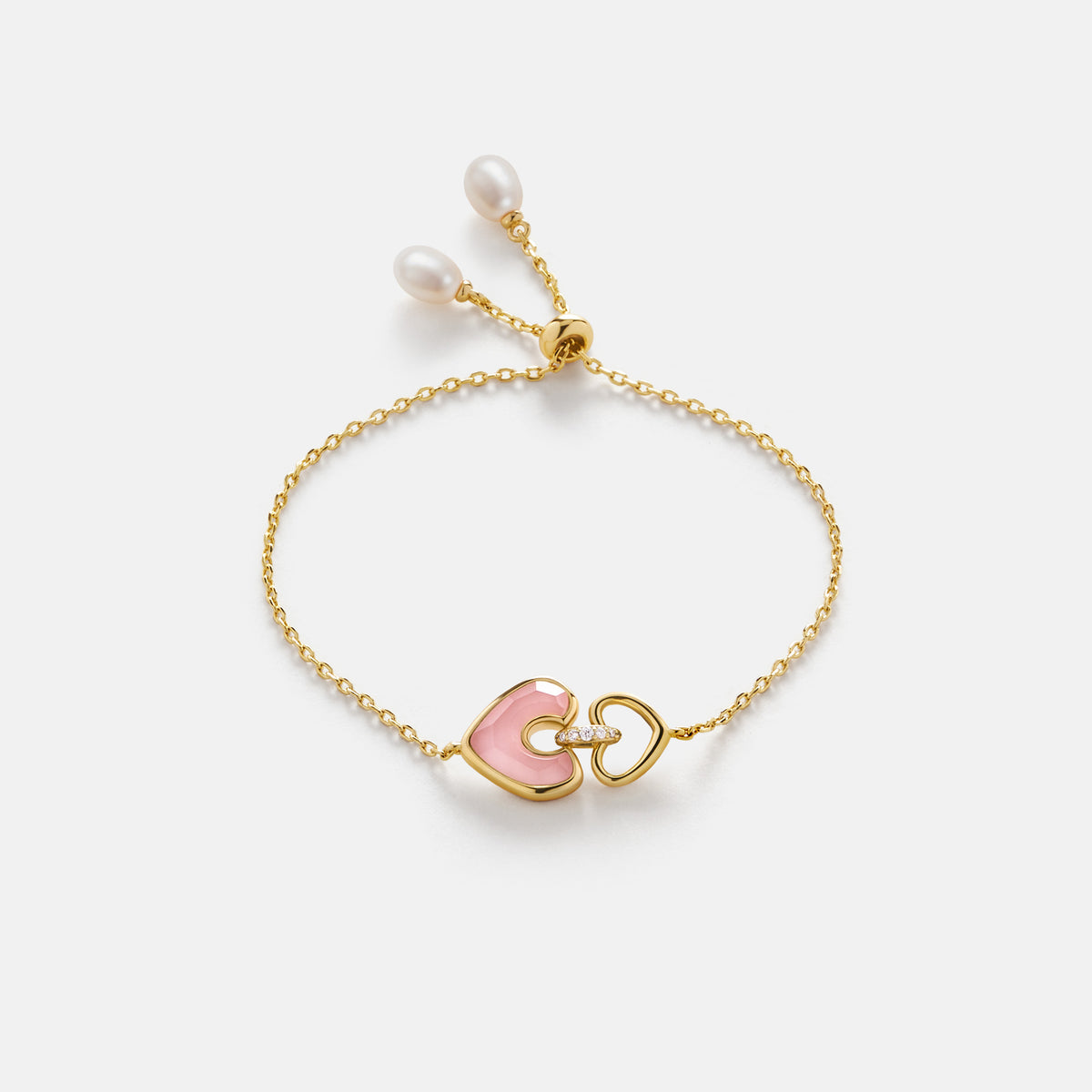 Blush Heart Rose Quartz Adjustable Bracelet