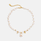 Lucky Clover Pearl Pendant Necklace