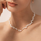 Blush Heart Rose Quartz Pearl Necklace