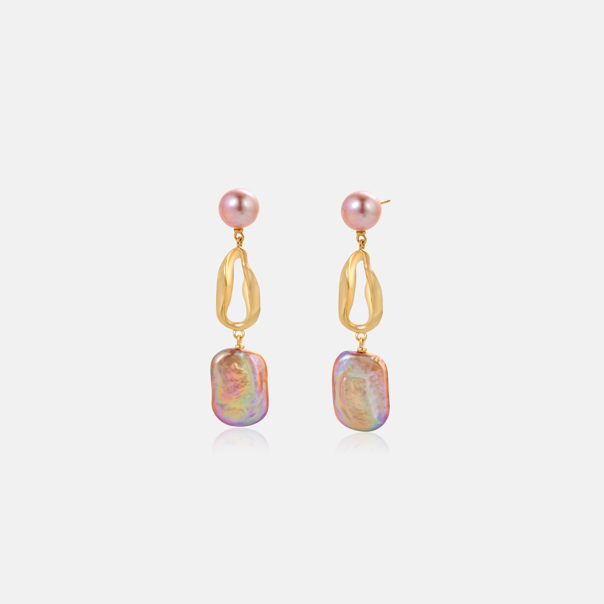 Purple Baroque Pearl Earring