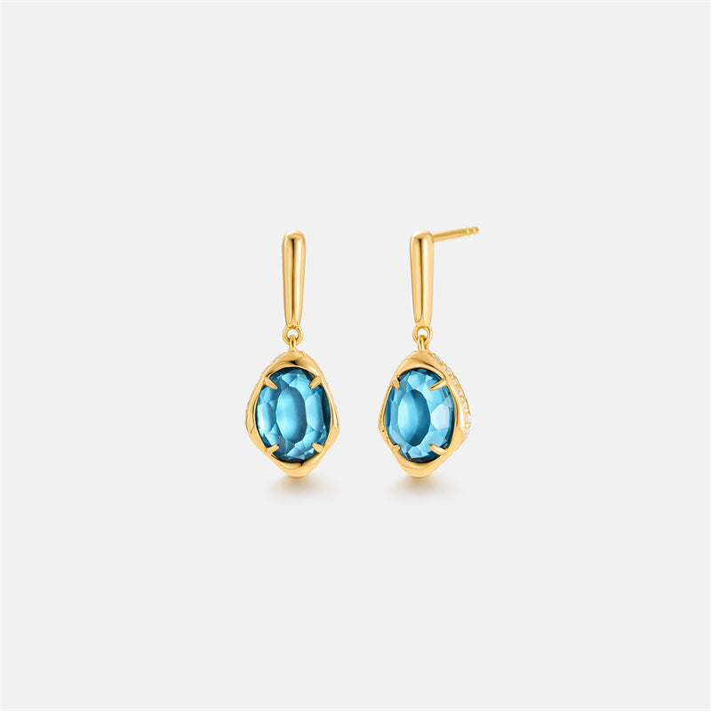 Blue Topaz Drop Earrings