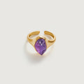 Raw Amethyst Open Ring