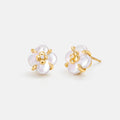 Lucky Clover Pearl Stud Earrings