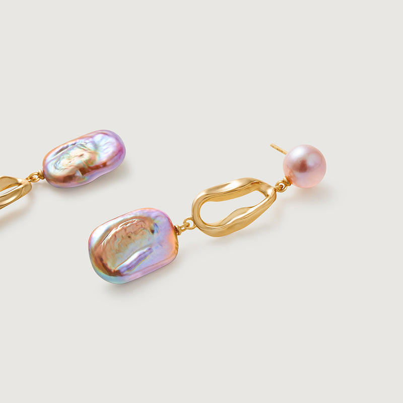 Purple Baroque Pearl Earring