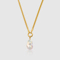 Large Baroque Pearl Pendant Necklace With Gold OT Chain