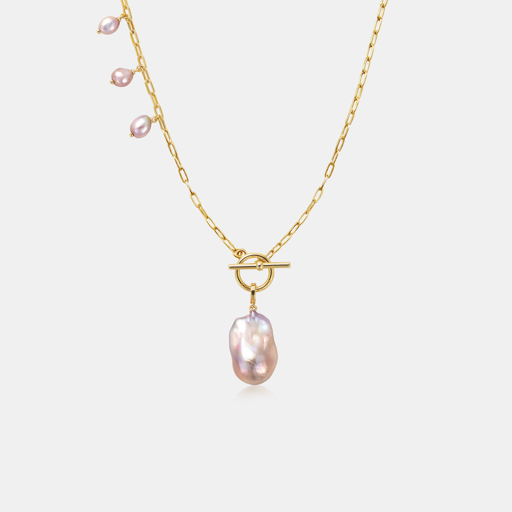 Breaking Dawn Purple Baroque Pearl Necklace