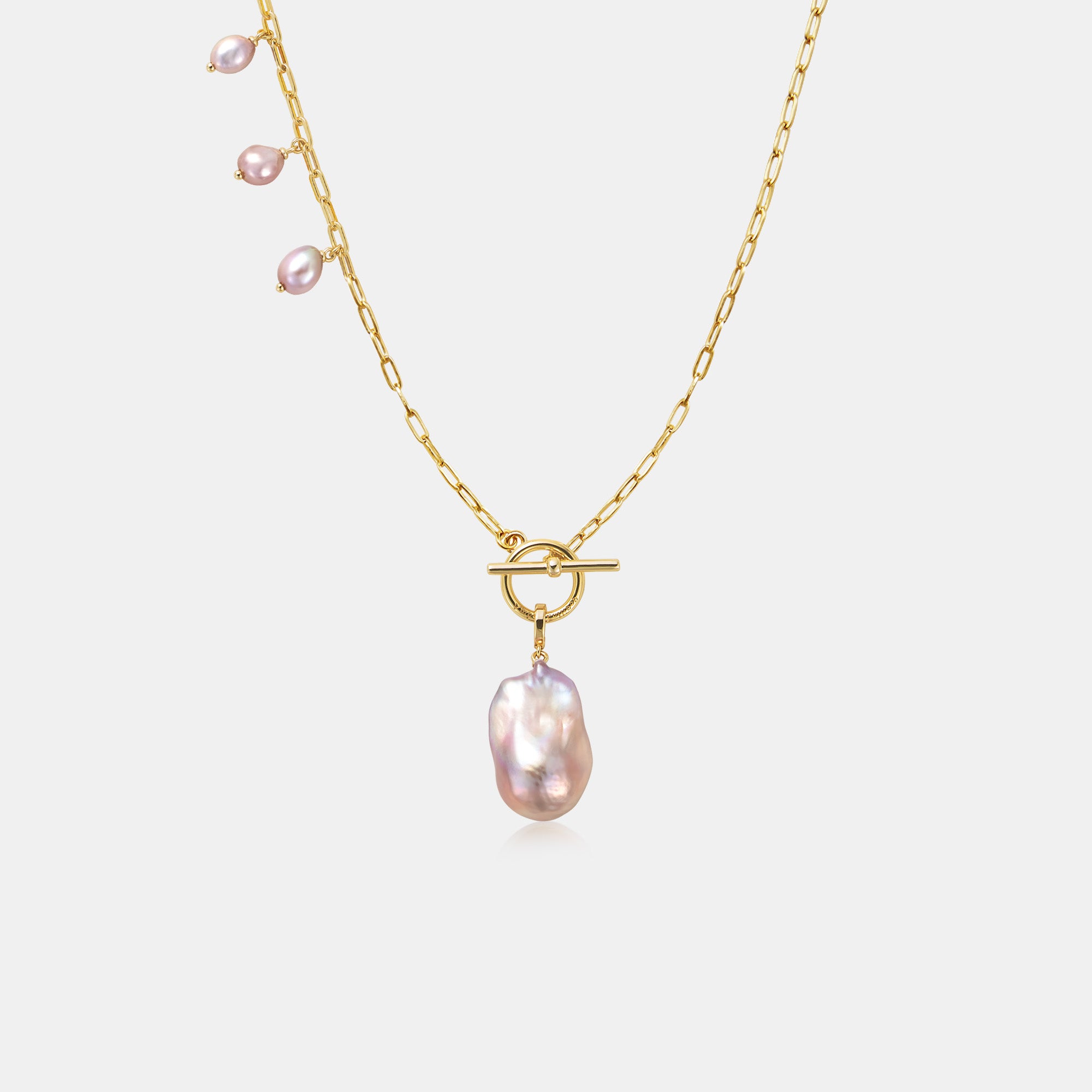 Breaking Dawn Purple Baroque Pearl Necklace