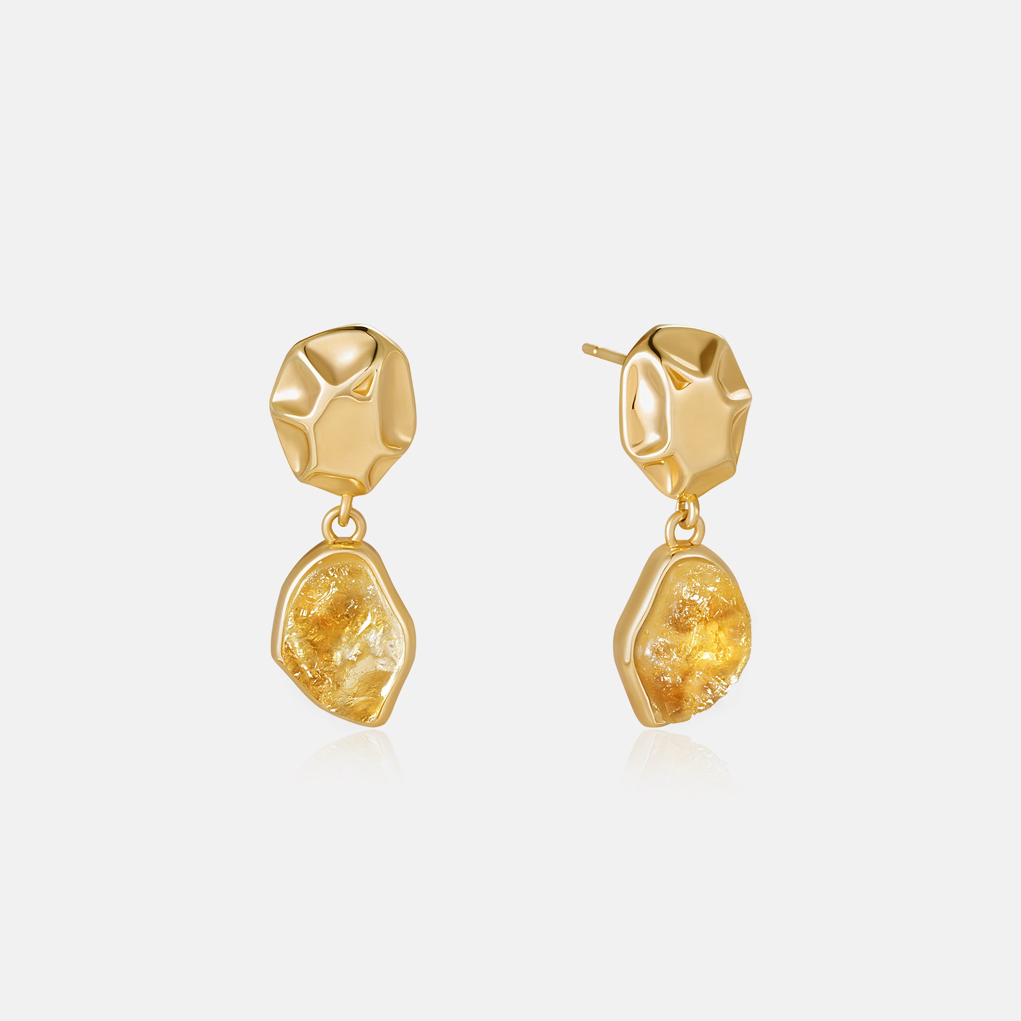 Raw Citrine Earrings
