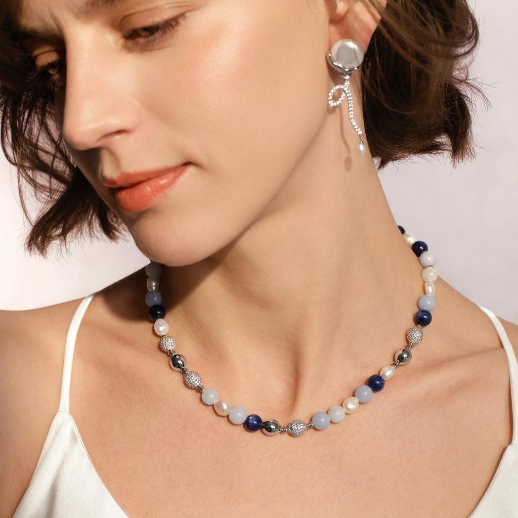 Aquamarine Balloon Necklace