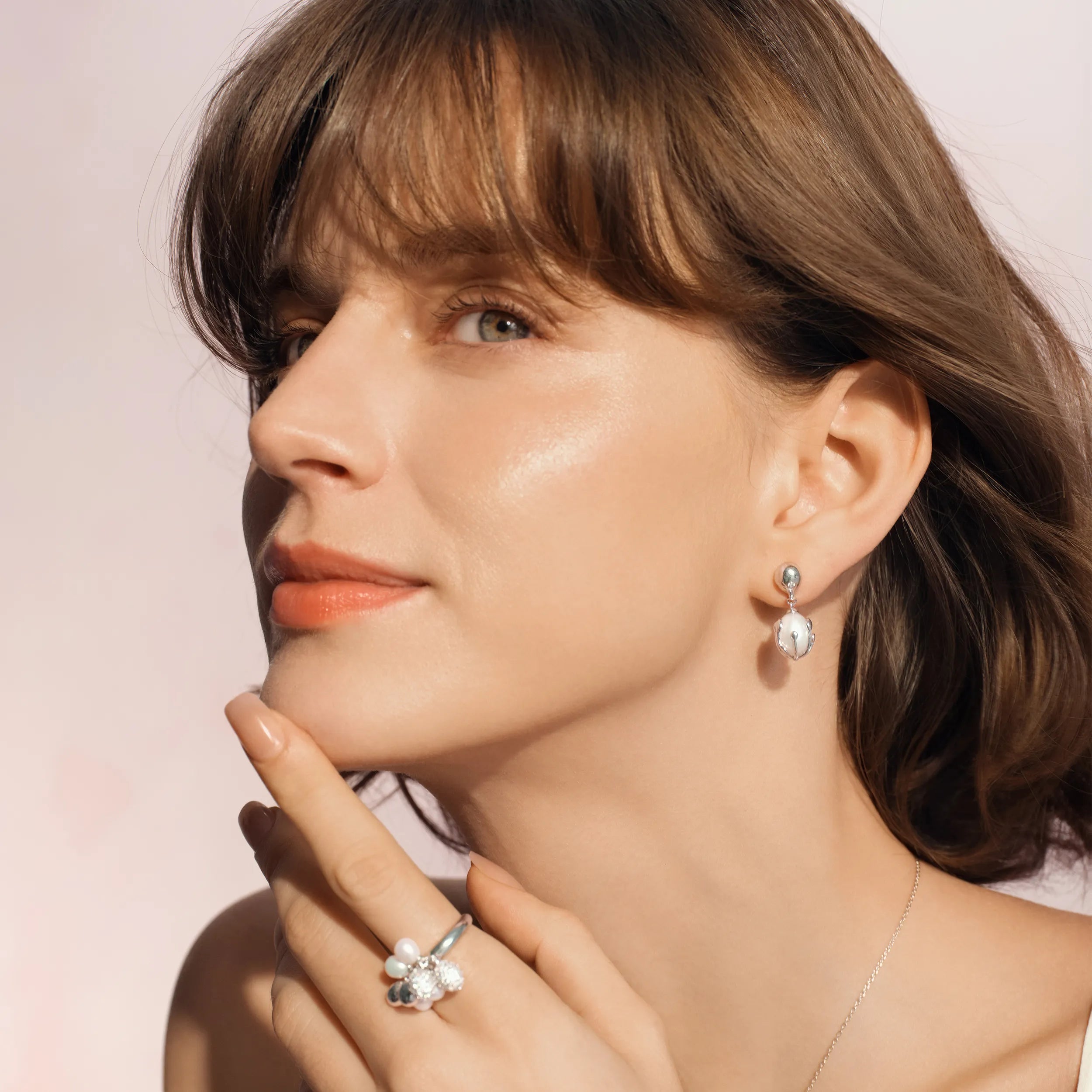 Balloon Bloom Silver Earrings