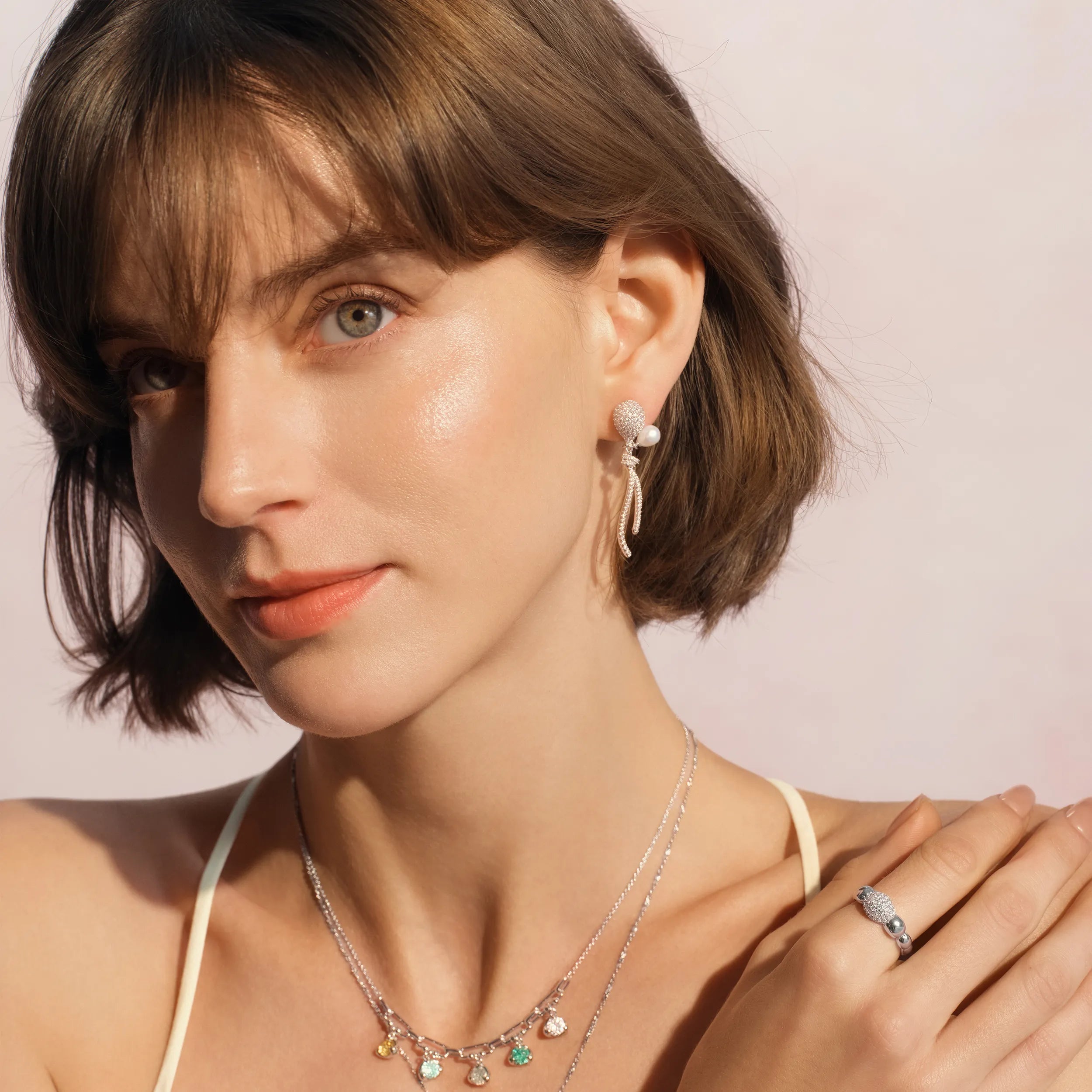 Radiant Balloon Silver Earrings