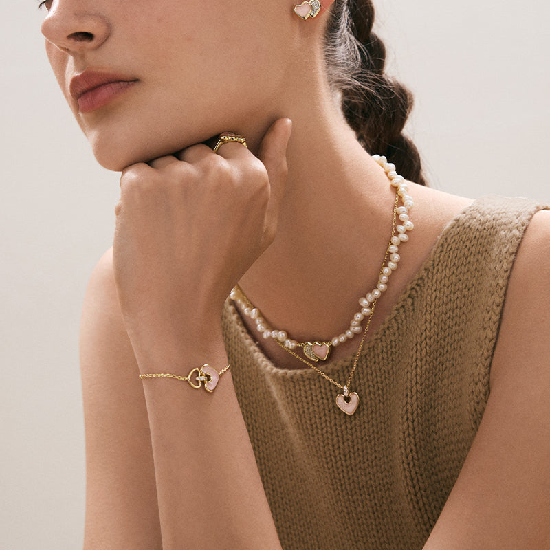 Blush Heart Rose Quartz Necklace