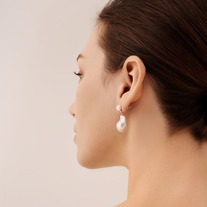 Lotus Baroque Pearl Earrings