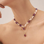 Raw Amethyst Pearl Necklace