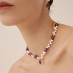 Raw Amethyst Pearl Necklace