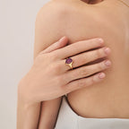 Raw Amethyst Open Ring