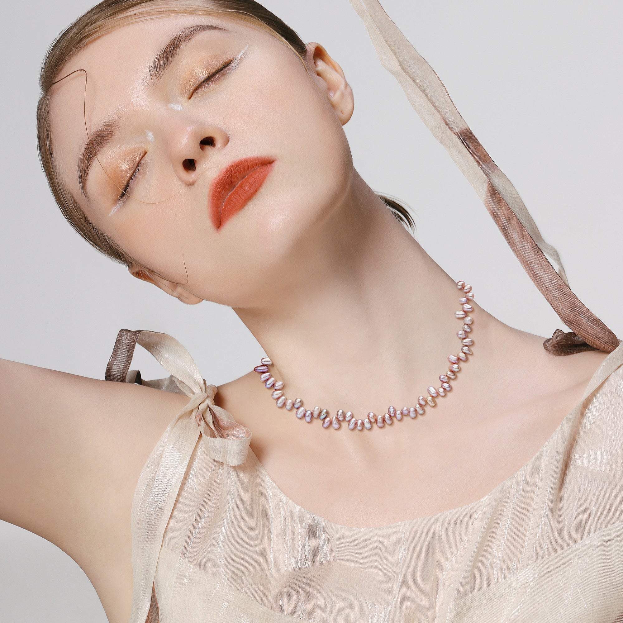 Irregular Choker Purple Pearl Necklace