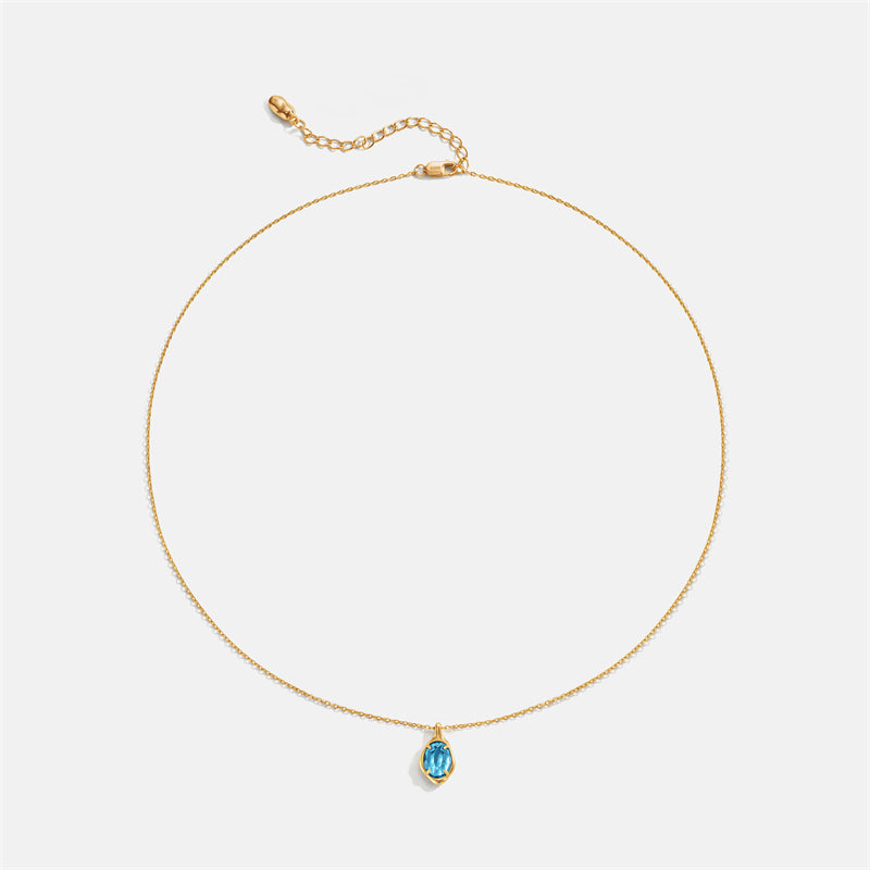 Blue Topaz Pendant Necklace