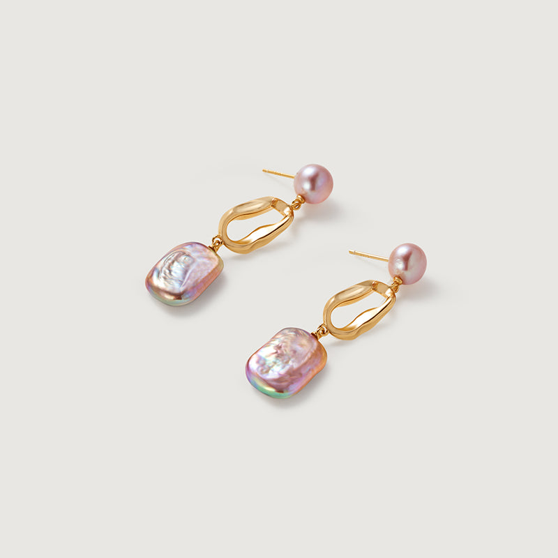 Purple Baroque Pearl Earring