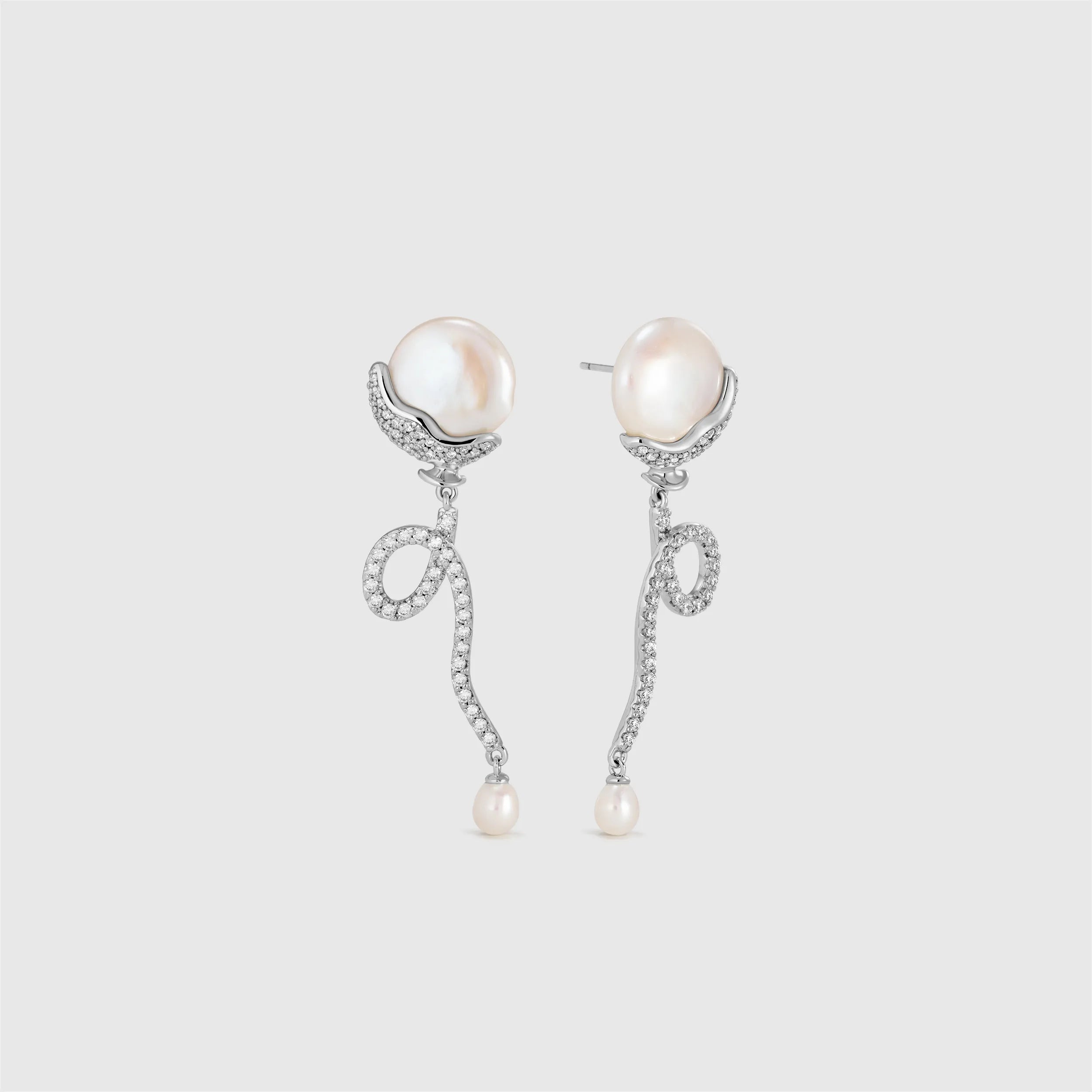 Air Kiss Balloon Silver Earrings