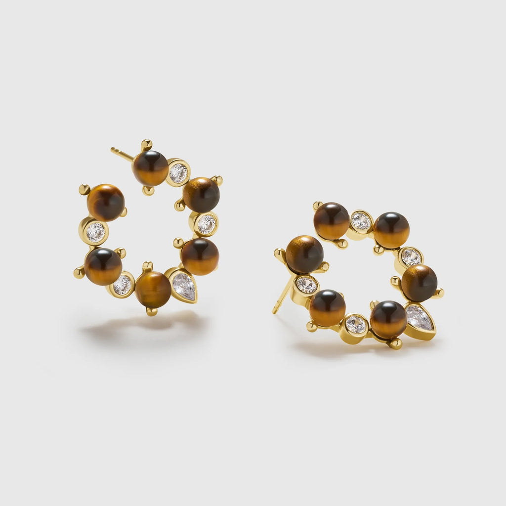 Oracle Tiger's Eye Stud Earrings