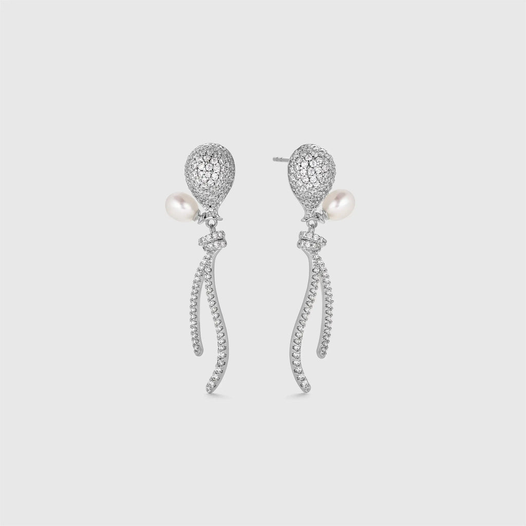 Radiant Balloon Silver Earrings