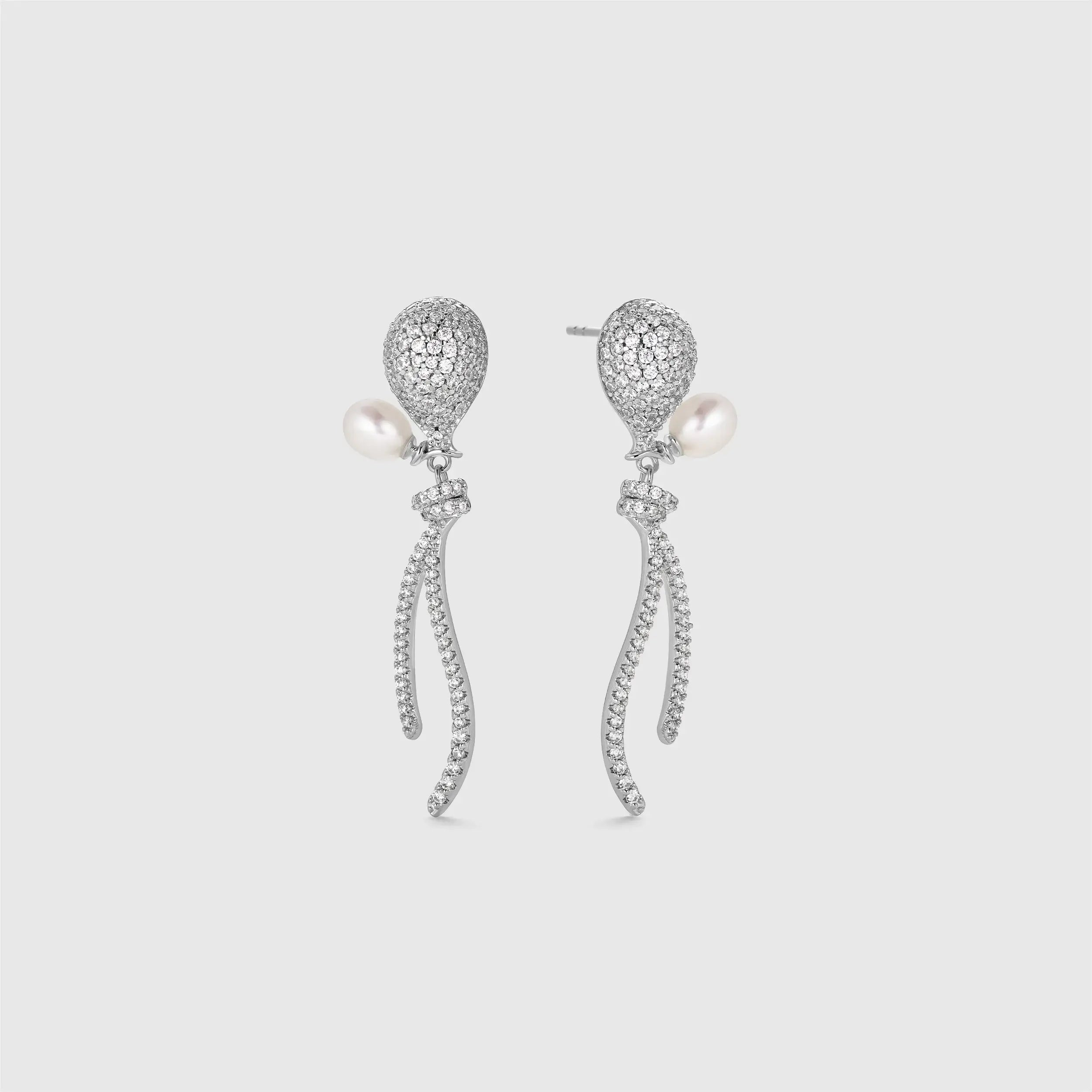 Radiant Balloon Silver Earrings