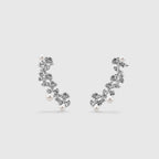 Silver Ginkgo Leaves Pearl Earrings