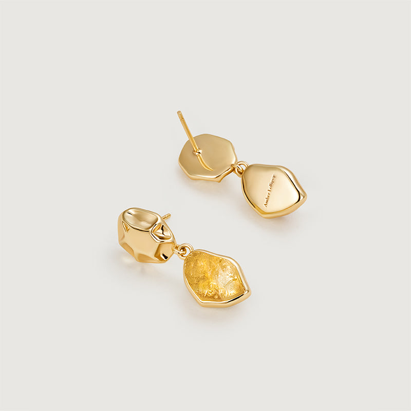 Raw Citrine Earrings