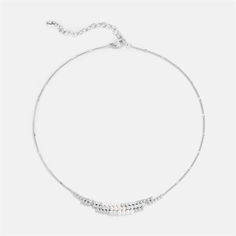 L’Essence Layered Pearl & Crystal Necklace
