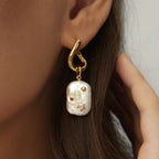 Moon Night Stars Baroque Pearl Earrings