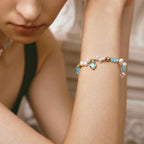 Raw Blue Topaz Pearl Bracelets