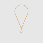 Large Baroque Pearl Pendant Necklace With Gold OT Chain