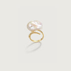Starlit Splendor Baroque Pearl Ring Unique Shaped