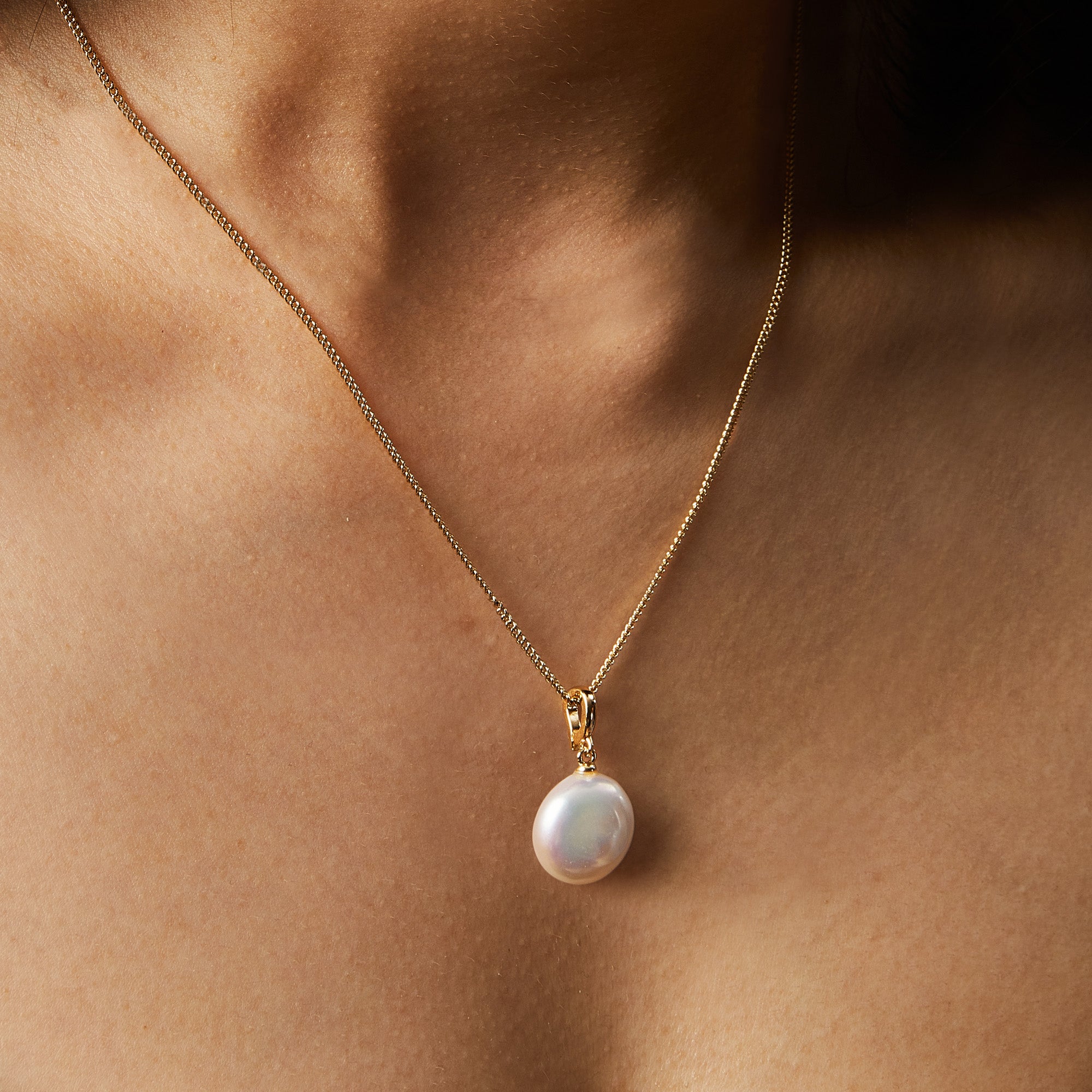 Button Pearl Necklace