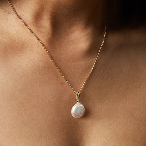 Button Pearl Necklace