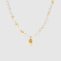 Raw Citrine Pearl Necklace