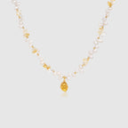 Raw Citrine Pearl Necklace