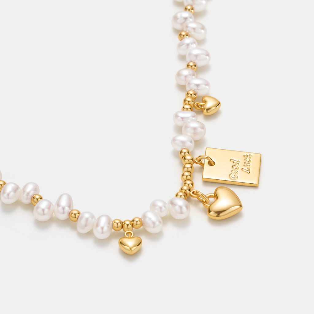 Personalized Lucky & Love Pearl Necklace