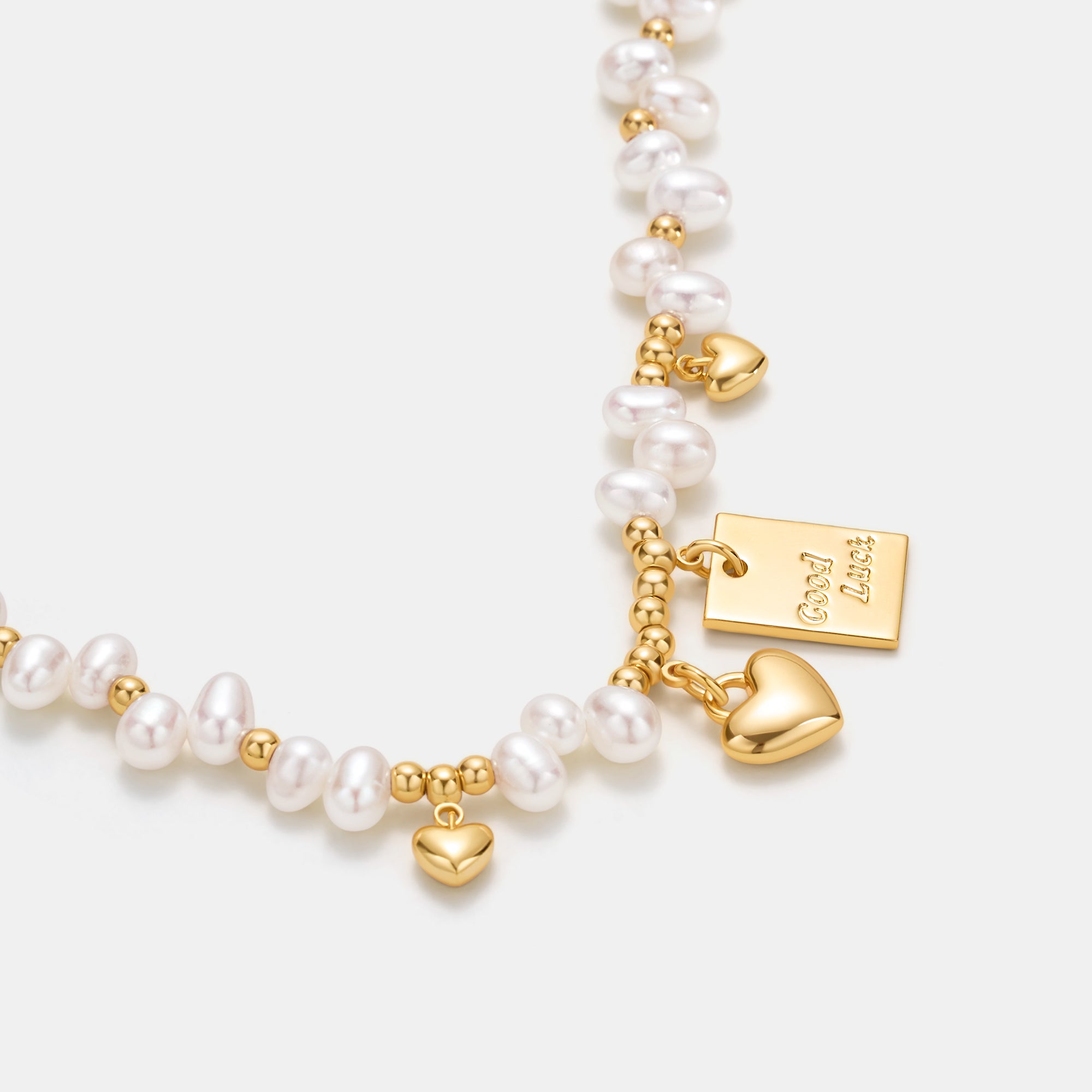 Personalized Lucky & Love Pearl Necklace