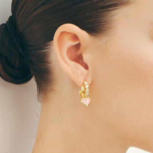 Blush Heart Rose Quartz Drop Earrings
