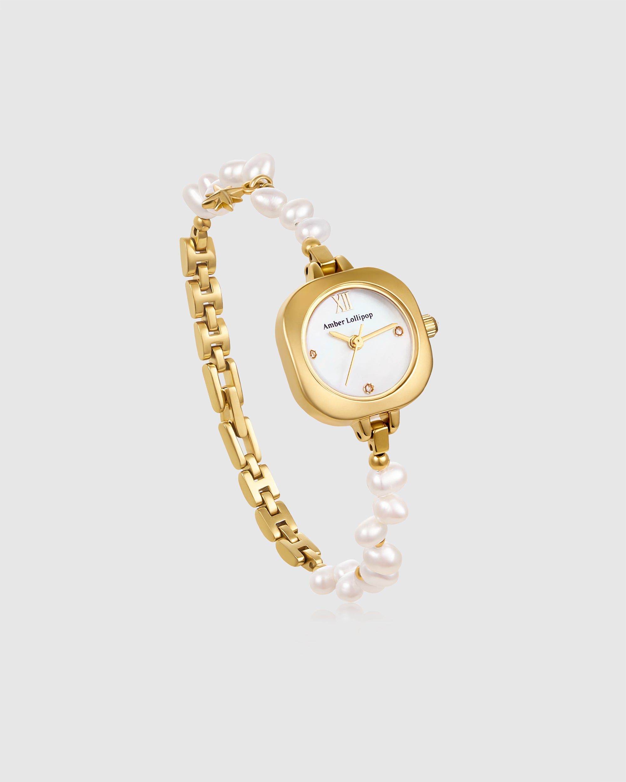 Golden Hour Irregular Pearl Watch